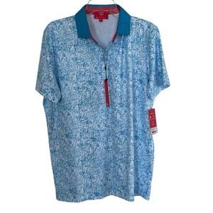 Redvanly Men's Canon Golf Polo Size Medium Malibu Blue |R2416|